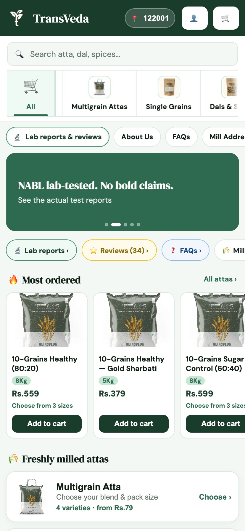 Storefront — Serviceability answered first